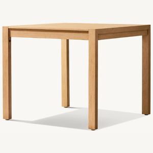 Table à manger en teck massif, durable et écologique, best-seller, pour usage intérieur/extérieur, hôtel, villa, forme rectangulaire, style simple et moderne - Product Image 1