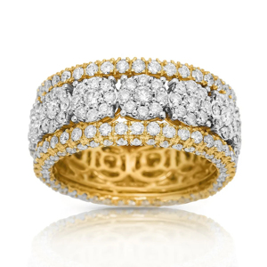 Anillo de Eternidad de Diamantes en Oro Amarillo para Mujer, Corte Brillante Redondo, Joyería de Boda de Lujo - Product Image 1