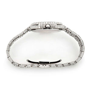 Montre à quartz en acier inoxydable style hip-hop avec diamants Moissanite VVS et bracelet de 20 mm, cadran en verre - Product Image 4