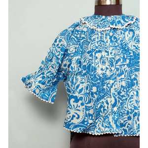 Robe évasée d'été pour femme, style décontracté et vintage, à motif floral, 100 % coton respirant et écologique, col rond, taille naturelle, grande taille - Product Image 2