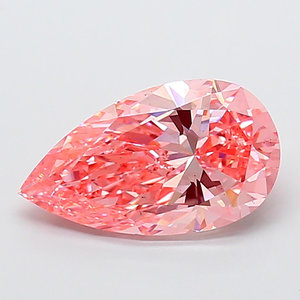 Fancy <b>Pink</b> Pear Cut Lab grown Diamond Loose Stone For Jewelry Making - Product Image 1