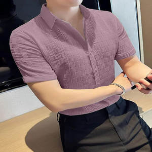 Nouveaux T-shirts noirs décontractés à manches longues col polo en coton respirant disponible en plusieurs tailles en vente en vrac - Product Image 3