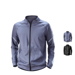 China Bangladesh Factory Price OEM Customized Logo Embroidery Quick Dry Breathable Fitness Training <b>Men</b> Sports <b>Jacket</b> - Product Image 1