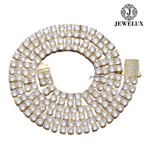 Premium Iced Out <b>Statement</b> <b>Necklace</b> Moissanite Round Brilliant Cut 925 Silver Rhodium Plated Luxury Party Jewelry Unisex - Product Image 6