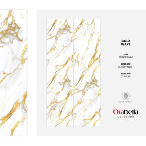 กระเบื้องพอร์ซเลนเคลือบเงาหรูหรา ขนาด 24x48 นิ้ว พื้นผิวเงาสูง พรีเมียม สำหรับตกแต่งผนังและพื้นสไตล์โมเดิร์น - Product Image 1