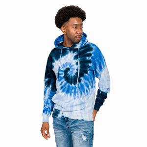 Sweats à capuche tie-dye sur mesure pour hommes, basiques surdimensionnés en coton mélangé, style streetwear. - Product Image 6