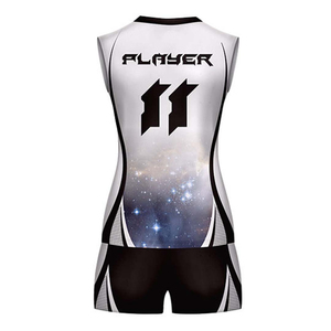 ชุดยูนิฟอร์มวอลเลย์บอลหญิงแบบสั่งทำพิเศษ พิมพ์ลายแบบซับลิเมชั่น เสื้อเจอร์ซีย์ กางเกงขาสั้น ผ้าโพลีเอสเตอร์ระบายอากาศได้ดี ขนาดผู้ใหญ่ - Product Image 2