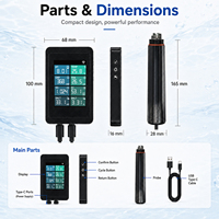 Tuya WiFi 8-in-1 Monitor Akuarium Digital pH ORP TDS EC SALINITY SG Penguji Kualitas Air Suhu untuk Tangki Ikan Kolam Renang