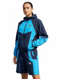Conjunto de Chaqueta Cortavientos Casual para Hombre, Talla Grande, Chaqueta con Cierre Elegante, Conjuntos de Cortavientos de Poliéster Personalizados al por Mayor - Product Image 4