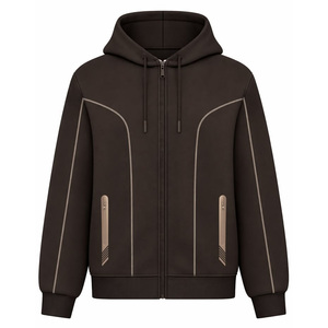 Sudaderas con capucha de forro polar para hombre al por mayor, con cremallera, de punto liso, hechas a medida, de alta calidad, tallas grandes, 300g, ecológicas y transpirables - Product Image 1