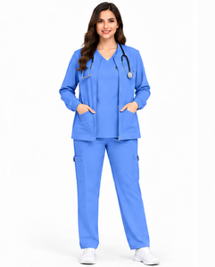Tenue médicale personnalisée 3 pièces en tissu extensible doux pour infirmières, médecins, pharmacie, hôpital, vêtements de travail chirurgicaux unisexes - Product Image 5