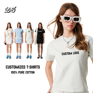 T-shirt en coton personnalisé pour homme, manches courtes, col rond, coupe classique, jersey respirant, logo imprimé sur le devant, style décontracté - Product Image 6
