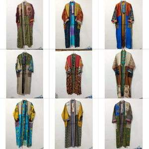 Wholesale Low Price 100% Silk V-neck Drawstring Closure Breathable Quick Dry Winter Soft Kimono Swimwear Night Wear Gift Mother - Product Image 1