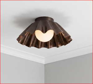 Handmade Flush Mount Ceiling Fixture | Mid Century <b>Globe</b> Ceiling <b>Light</b> - Product Image 2