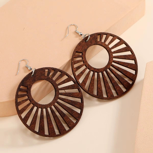 Pendientes Modernos de Madera Pulida 100% Natural con Diseño de Ángel para Niñas, Estilo Vintage, Accesorio de Boda Ecológico - Product Image 1