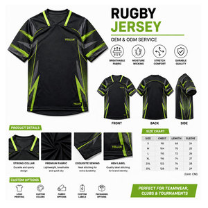 Custom Private Label New Fashion Rugby Jersey In Solid Color Bulk Quantity Good Selling Rugby Jersey OEM ODM Serviced - Product Image 6