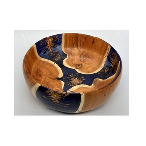 Bol en bois en résine époxy de qualité supérieure avec base en bois massif et finition en résine transparente comme du cristal pour une utilisation moderne en cuisine. - Product Image 4