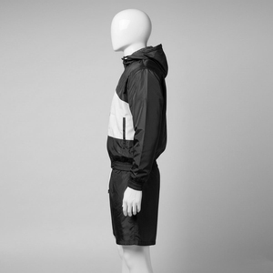 Conjunto de Sudadera con Capucha y Pantalones Cortos de Felpa Bordada Personalizada, Transpirable, 100% Algodón, Estilo Urbano, Verde y Blanco, Dos Piezas, Traje Deportivo Otoñal para Hombre - Product Image 6