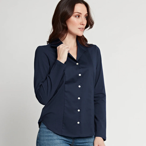 Blusa Casual Holgada para Mujer, con Rayas Amarillas, Tela Popelina, Hombros Caídos, Cuello Camisero, Estilo Vintage para Primavera y Otoño - Product Image 3