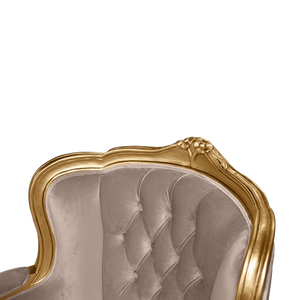 Sillón de Lujo con Respaldo Alto, Tapizado en Terciopelo, con Brazos y Estructura Dorada, para Hotel, Salón o Recepción - Product Image 5