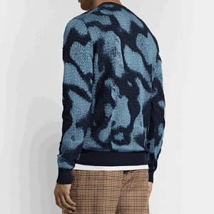 Custom LOGO OEM & ODM Men Jacquard Mens Sweaters Distressed Effect Knitwear <b>Pullover</b> Crew Neck Knitted <b>Jumper</b> Winter Knit Mens S - Product Image 3