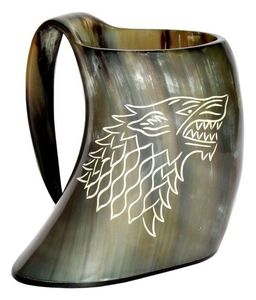 Eco-Friendly Natural Crafts Horn Tankard Beer <b>Mug</b> Polished Religious and Animal Style Nautical Themed Drinking Horn From Europe - Product Image 2