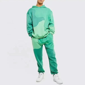 Survêtement d'hiver à capuche de qualité supérieure, coupe ample, 100 % coton, respirant, séchage rapide, sweat-shirt et pantalon décontractés, couleur unie, taille oversize - Product Image 4