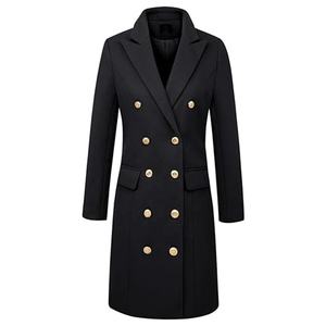 Nouvelle Collection 2026 – Manteau Long en Laine Double Boutonnage pour Femme, Manches Longues, Grande Taille, Style Trench Standard, Automne Hiver - Product Image 1
