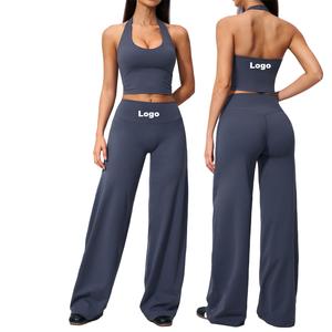 Ensemble de yoga pour femmes, soutien-gorge de sport et leggings, deux pièces, vêtements de sport, tenue de fitness, entraînement, gym, exercice - Product Image 1