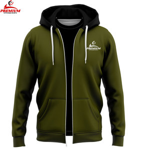 Fabricant de vêtements OEM – Sweat à capuche zippé personnalisé en molleton épais de coton, imprimé délavé à l'acide pour homme - Product Image 3