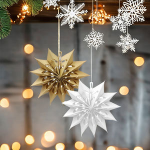 Décorations de fête fournitures papier ventilateur décorations de noël pour la décoration intérieure festive - Product Image 3