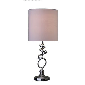 21.5 Inch Milo Abstract Brushed <b>Silver</b> Metal Table <b>Lamp</b> - Product Image 2