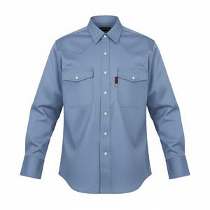 Chemise FR à manches longues pour homme de haute qualité, boutons-pression, marque personnalisée, soudure, sécurité, 100 % coton, résistante aux flammes, indéchirable, séchage rapide, travail - Product Image 5