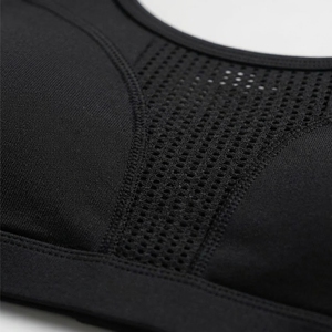 Women's Black Racerback Sports <b>Bra</b> Medium Support Front Logo Yoga Workout Premium Quality <b>Stretch</b> Fabric Spandex/Nylon - Product Image 6
