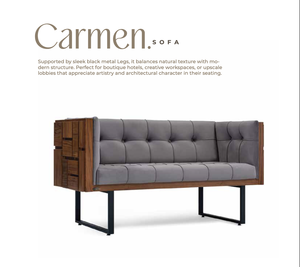 Sofá Cama Moderno Cuadrado Tapizado en Tela con Estructura de Madera Maciza y Patas Metálicas - Convertible en Cama para Sala de Estar o Vestíbulo de Hotel - Product Image 1
