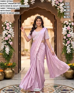 Eshaal Lehenga Choli Morado Largo Hasta el Suelo con Bordado Bhandhani Estilo Tradicional para Seda de Secado Rápido Protección Solar Diwali - Product Image 4