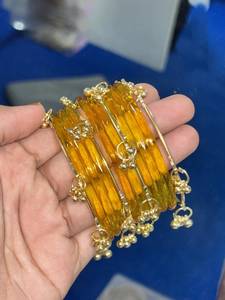 Jelly <b>Bangles</b> Sets Women Elegant Style Indian Handcrafted Churiyan <b>Glass</b> <b>Bangles</b> Jewelry Silver Plated Wedding Trendy Geometric - Product Image 4