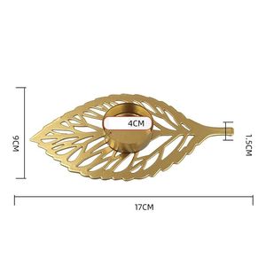 Handmade Gold Metal Leaf <b>Tea</b> Light Candle Holder Decorative Leaf Shaped Votive Candle <b>Stand</b> for Home Decor Table Centerpiece Fes - Product Image 6