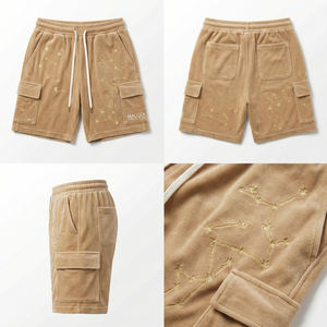 Pantalones Cortos Cargo de Lujo Estilo Streetwear Unisex con Pedrería de Constelación, Estilo Terciopelo, Cintura Elástica, Ecológicos, de Secado Rápido, Marca Maluza - Product Image 6