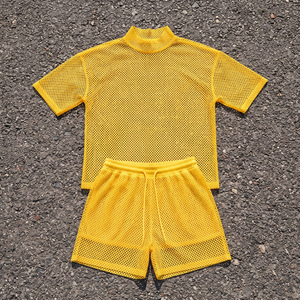 100% Polyester Clubwear Sheer <b>Mesh</b> Shorts <b>Set</b> Men Lightweight Summer Beachwear <b>Mesh</b> Shorts <b>Two</b> <b>Piece</b> Men's - Product Image 1
