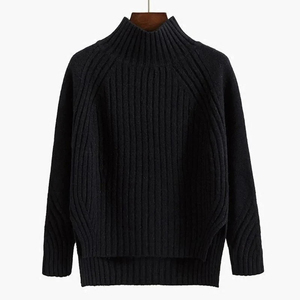 Customized Ribbed Mock Neck Sweater Women's Winter 2026 Trend High Quality Low Knitted <b>Jumper</b> Warm Women Sweaters - Product Image 6