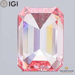 Diamante Cultivado en Laboratorio CVD de 2.50 Quilates, Corte Esmeralda, Claridad VS1, Color Rosa Intenso, con Certificado IGI para Anillo de Compromiso Clásico - Product Image 4