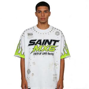 Men Custom Graphic <b>Tshirt</b> Oversized Heavyweight Kornit DTG Big Logo Print Tees - Product Image 3