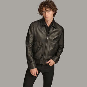 Chaqueta Bomber de Piel de Oveja Genuina, Estilo Cargo con Bolsillos, Chaqueta de Aviación de Alta Calidad para Hombre, Impermeable y Ecológica - Product Image 4