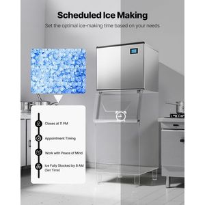 Macchina per la produzione di ghiaccio commerciale in acciaio inossidabile da 26 pollici 800 libbre/24 ore cubetto di ghiaccio modulare autopulente per macchina per gelato - Product Image 6