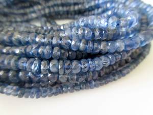 Cuentas de Cianita Azul Natural Facetadas en Forma de Rondelle para Joyería, Piedras Sueltas de Alta Calidad - Product Image 5