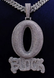 จี้เงินแท้ 925 ประดับเพชรโมอิสซาไนต์ทรง O แบบ Iced Out สร้อยคอจี้ตัวอักษรแบบกำหนดเอง เครื่องประดับฮิปฮอป ของขวัญ - Product Image 4