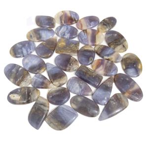 Pierres précieuses KHUSHI GEMS, agate plume naturelle de régence, cabochon, pierres précieuses de guérison en vrac, certifiées par un tiers, formes mixtes de 20 à 45 mm pour fil - Product Image 4