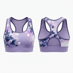 Top deportivo tipo tank top para mujer con estampado de mármol, espalda cruzada, ajuste ceñido, bloques de color y absorción de humedad - Product Image 6