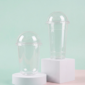 Clear Round PET <b>Plastic</b> <b>Cups</b> With Dome Lids 12-16-22oz For Beverage Use - Product Image 1
